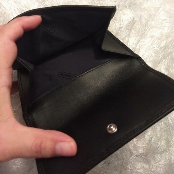 NWOT Coach Signature Black Canvas Wallet - Picture 5 of 8